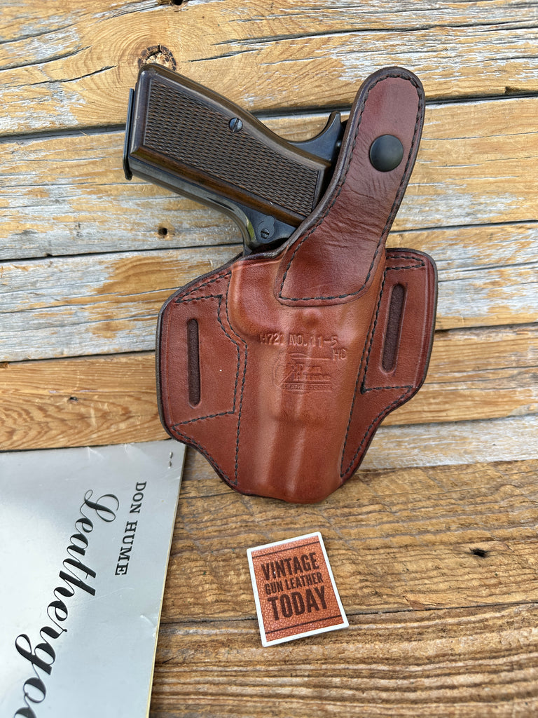 Don Hume H721 Brown Leather H721 11-5 OWB Holster for Browning Hi Power Left