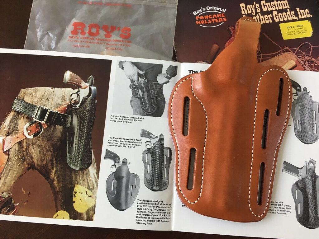 ROYS ORIGINAL 011 Western Leather OWB Holster Reg. or Cross For Medium Revolver