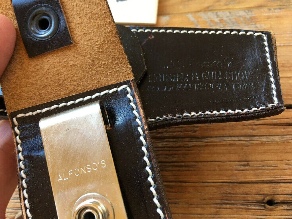 Vintage Alfonsos Brown Leather IWB Derringer Holster Key Ring Flap American