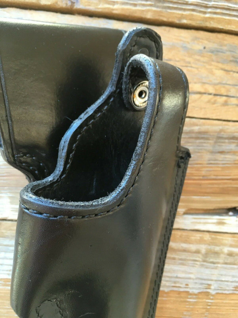 Vintage Tex Shoemaker Plain Black Leather Lined Holster For Colt Commander