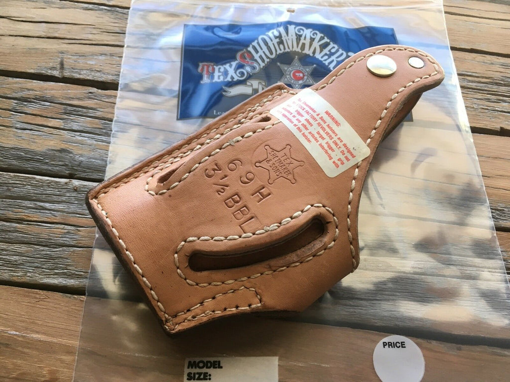 Vintage Tex Shoemaker Brown Leather Lined Holster For S&W 645 3 1/2" Barrel