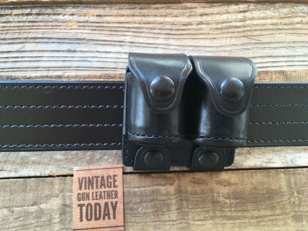 Vintage Alfonsos Black Leather Double Snap Loader Holder For JK2 / Comp I Speed