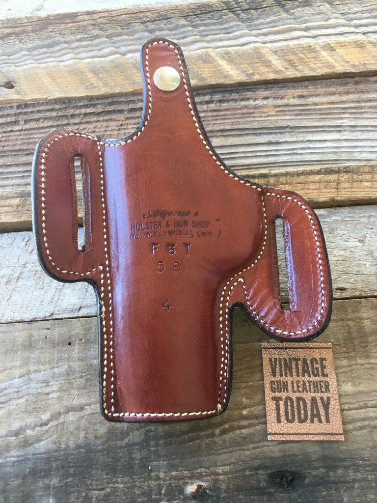 Vintage Alfonsos Thunderbird Leather Suede Lined Holster For S&W Mol 59 39 RIGHT