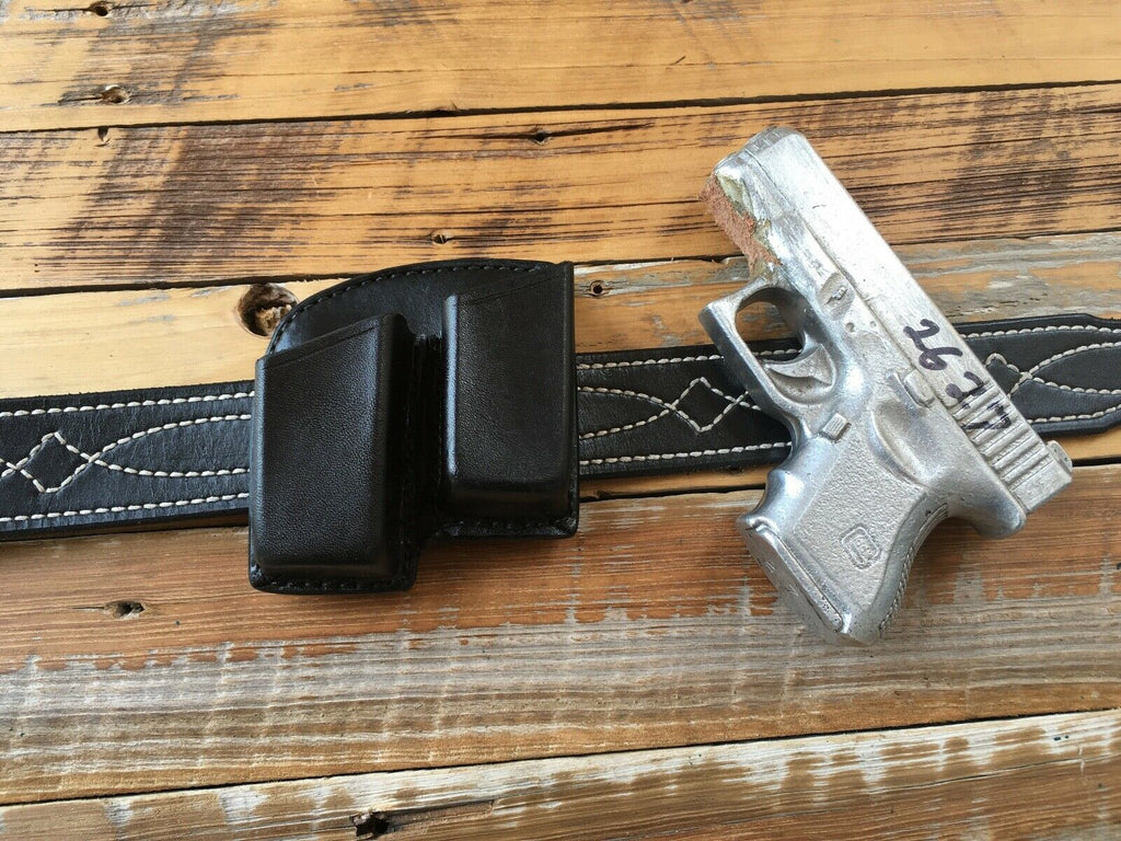 Tex Shoemaker Double Magazine Carrier w/ Spring Clips For Glock 26 27