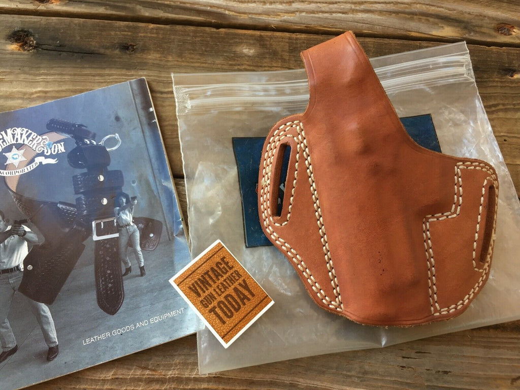 Vintage Tex Shoemaker PC OWB Brown Leather OWB Holster For Star 9 LEFT Draw