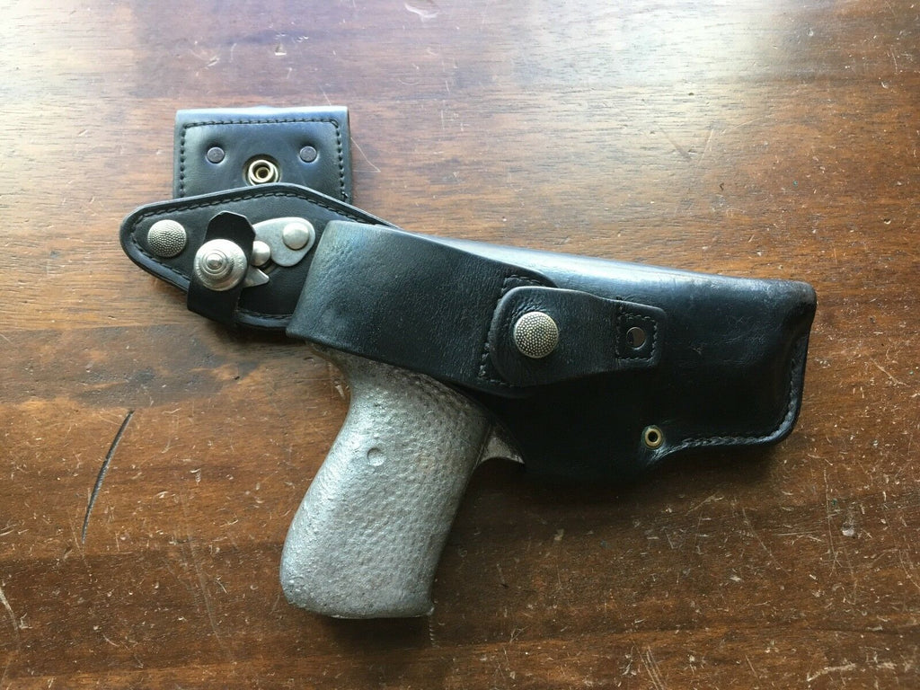 Vintage Bund Black Leather German Police Swivel Holster for Walther P5