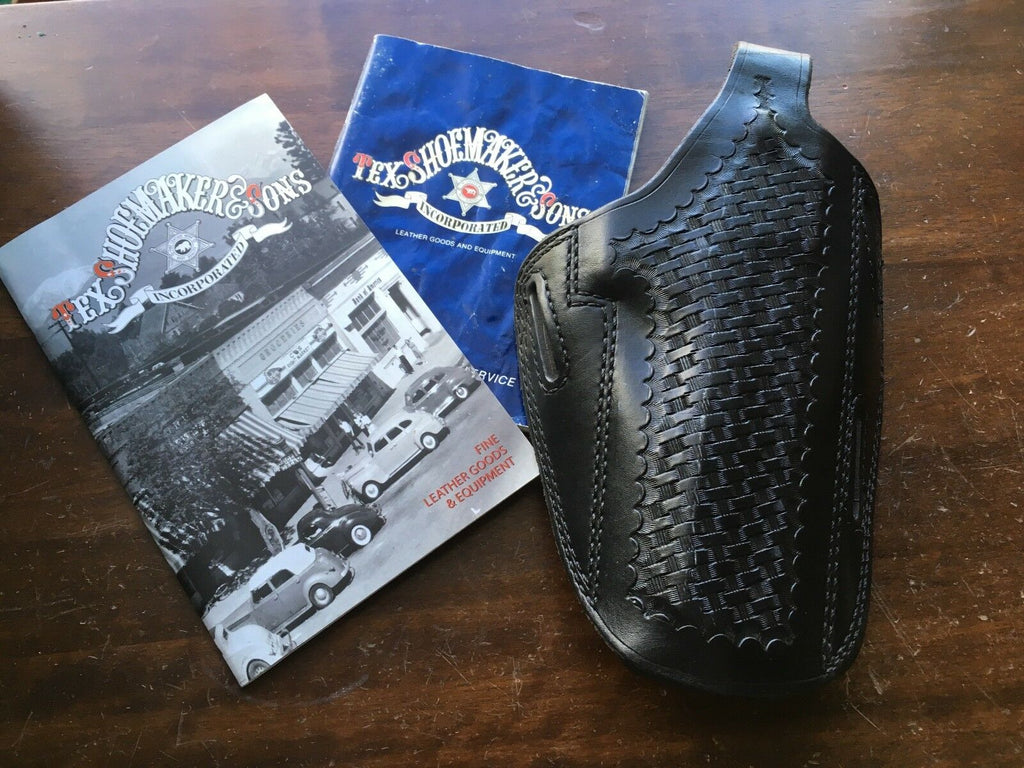 Vintage Tex Shoemaker PC13 Basketweave Leather Holster for Taurus 454 Casull 6"