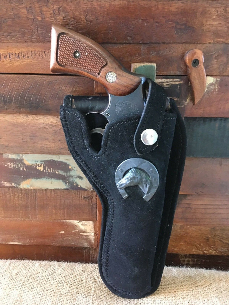 Vintage Casa Torices Leather Holster Medium Frame Revolver Holster 6" Black