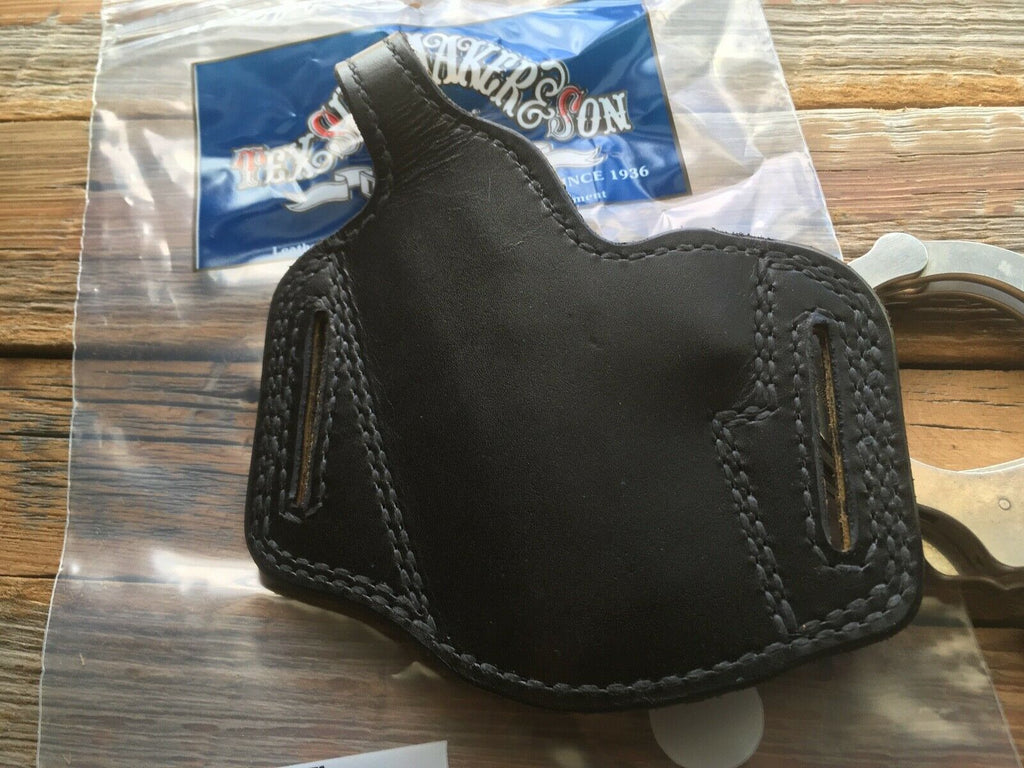 Vintage Tex Shoemaker Plain Black Leather Holster Suede Lined For A S&W 6904 6906