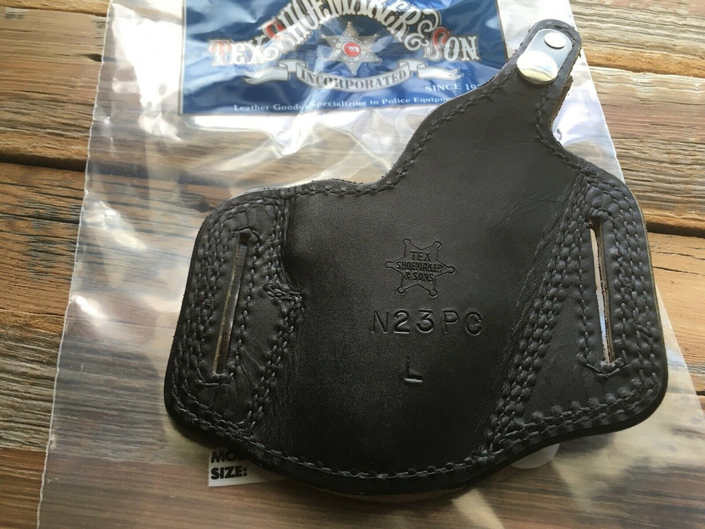 Vintage Tex Shoemaker Plain Black Leather Holster Suede Lined For A S&W 6904 6906