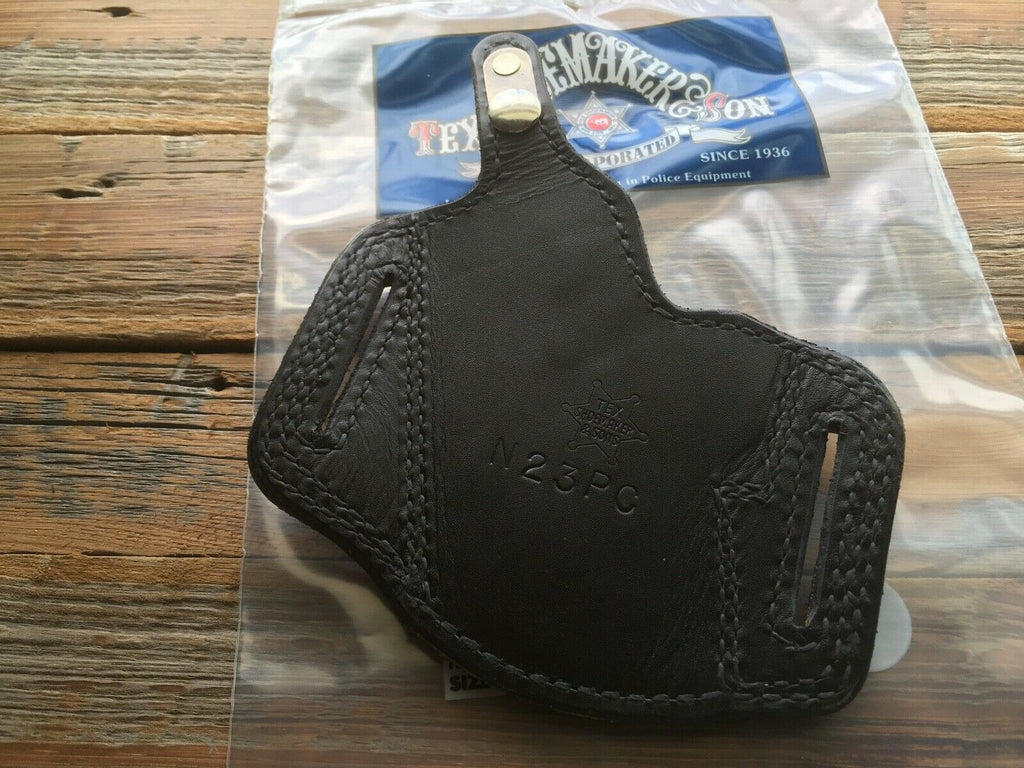 Vintage Tex Shoemaker Plain Black Leather Holster Suede Lined For 6904 6906