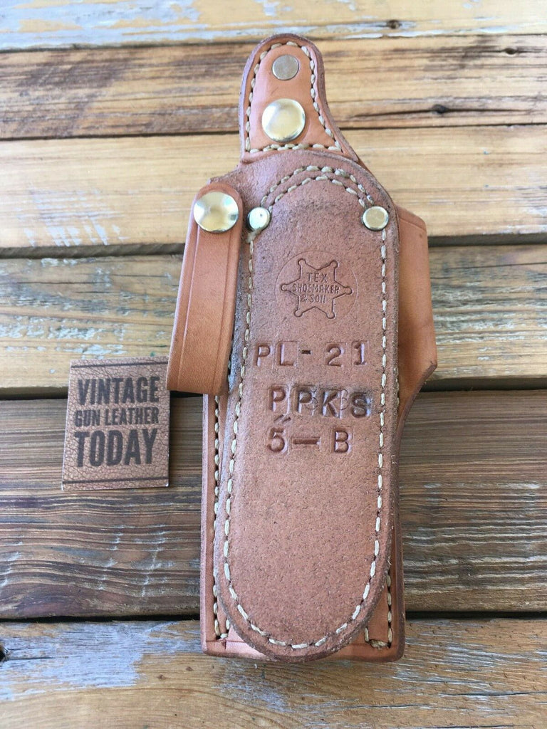Vintage Tex Shoemaker 21PL Paddle Holster For Walther PPK PPKS Plain Natural Brown