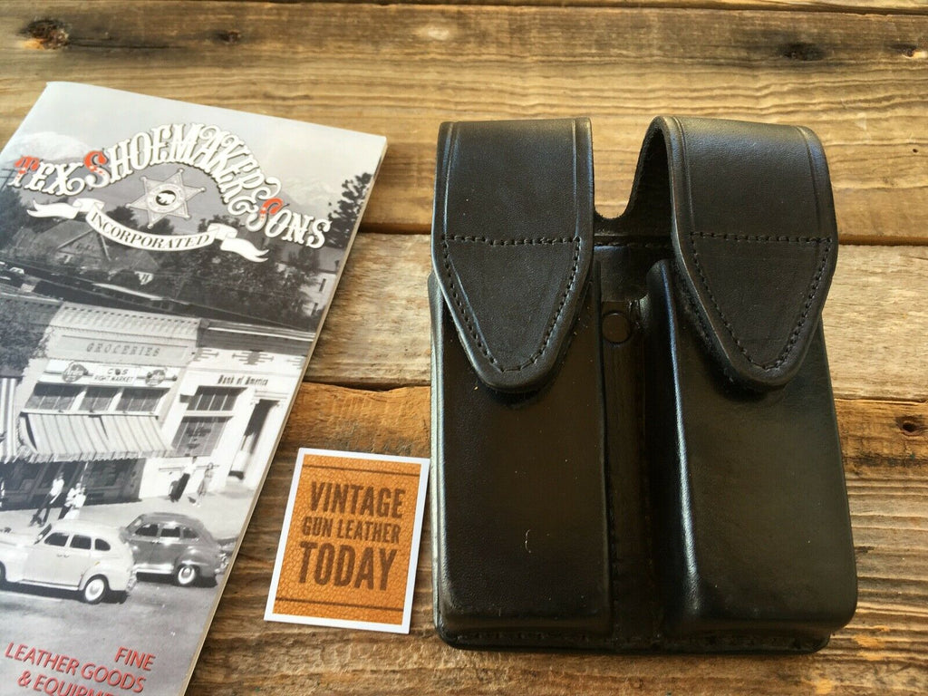 Tex Shoemaker Black Leather Duty Double Magazine Carrier For HK USP .45 H&K
