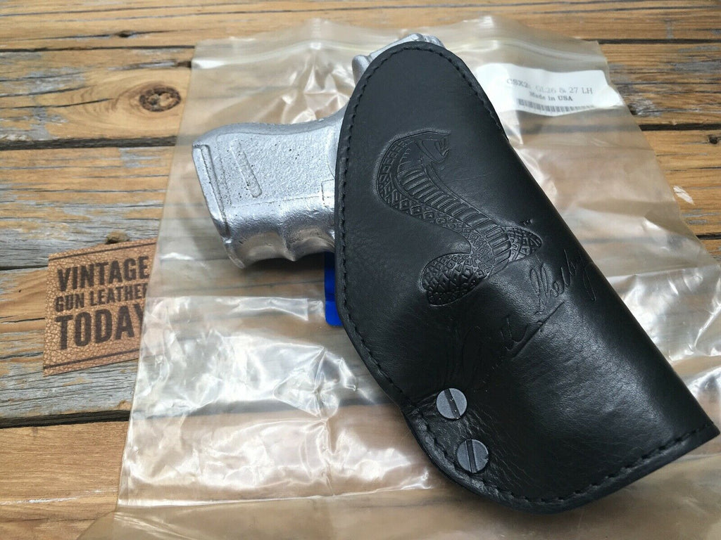 Beautiful Cobra Black Leather Lined IWB Holster For GLOCK 26 27 33 Shelby LEFT