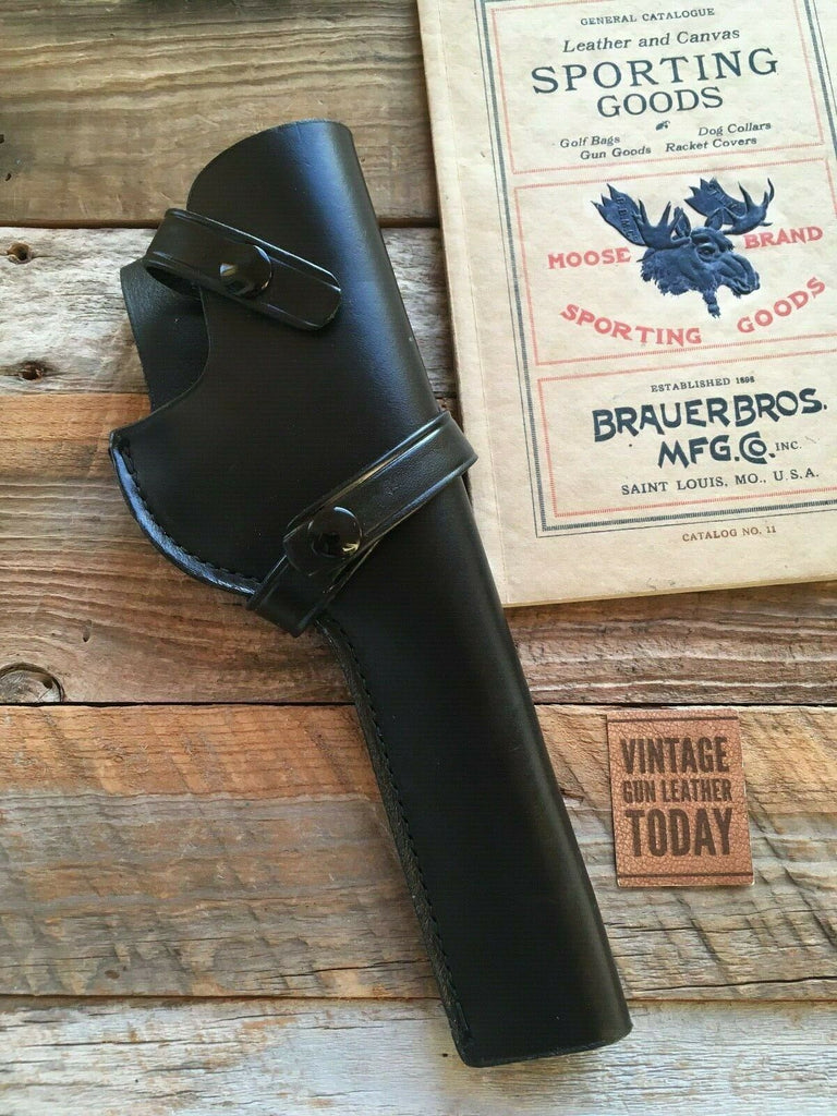 Vintage Brauer Brothers H32 Black Leather Holster For Ruger Standard 6" 22 Auto