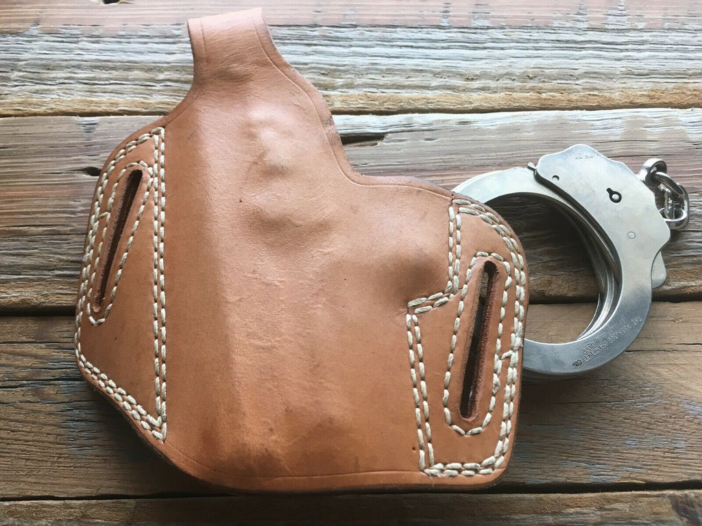 Tex Shoemaker Natural Brown Leather / Basketweave OWB Holster for S&W 6906 6904