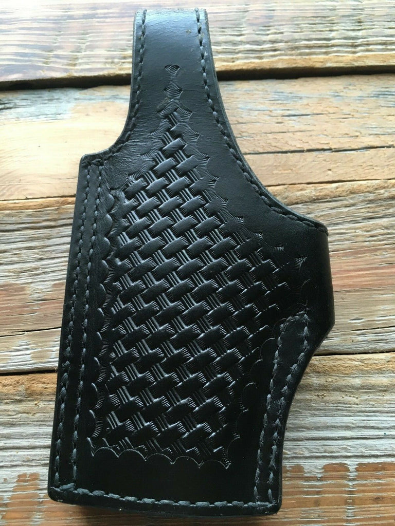 Vintage Tex Shoemaker Black Basketweave Leather Lined Holster For S&W 4506