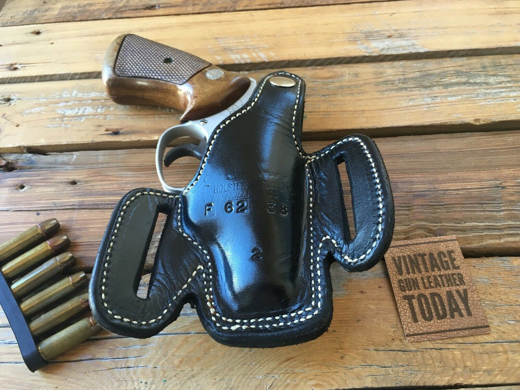 Alfonso's F62 Black Leather Suede Lined Holster For S&W J Frame 2" Revolver / Colt Det.