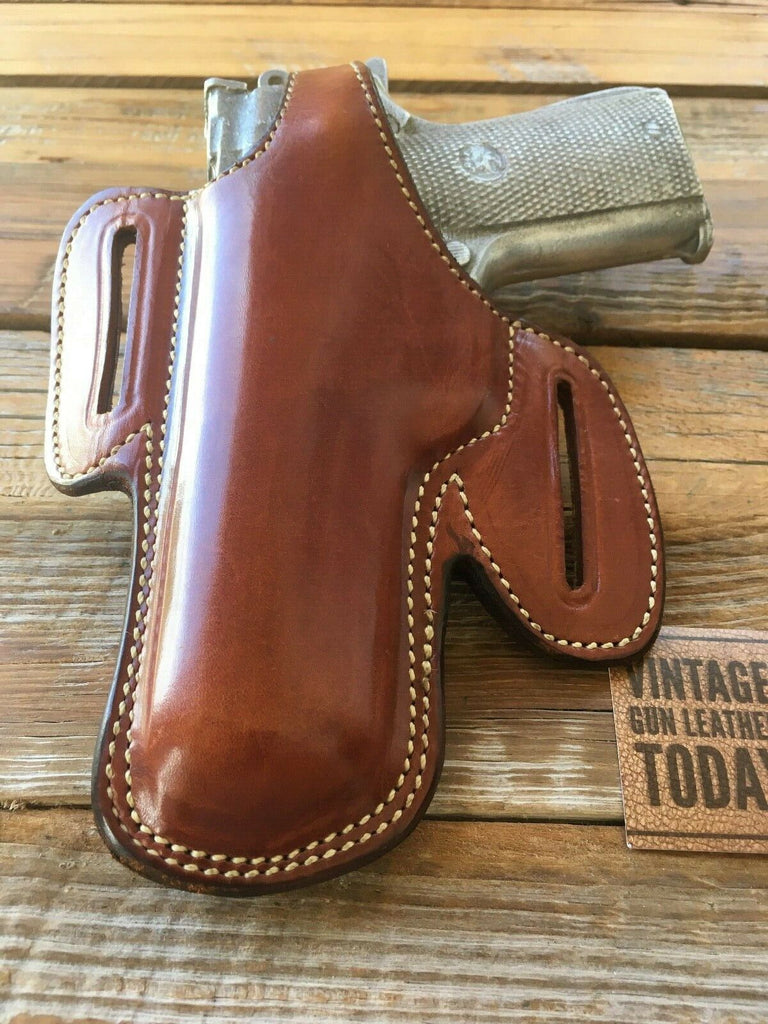 Vintage Alfonsos Basketweave Leather Lined Holster for Colt Commander .45 LEFT