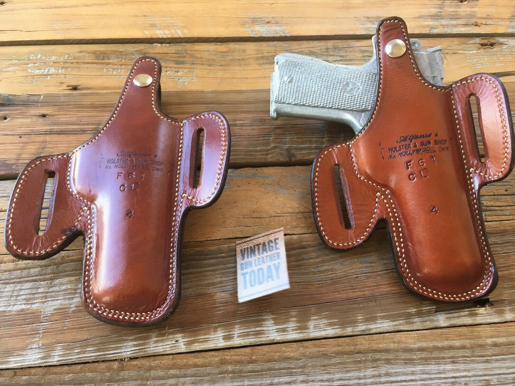 Vintage Alfonsos Basketweave Leather Lined Holster for Colt Commander .45 LEFT