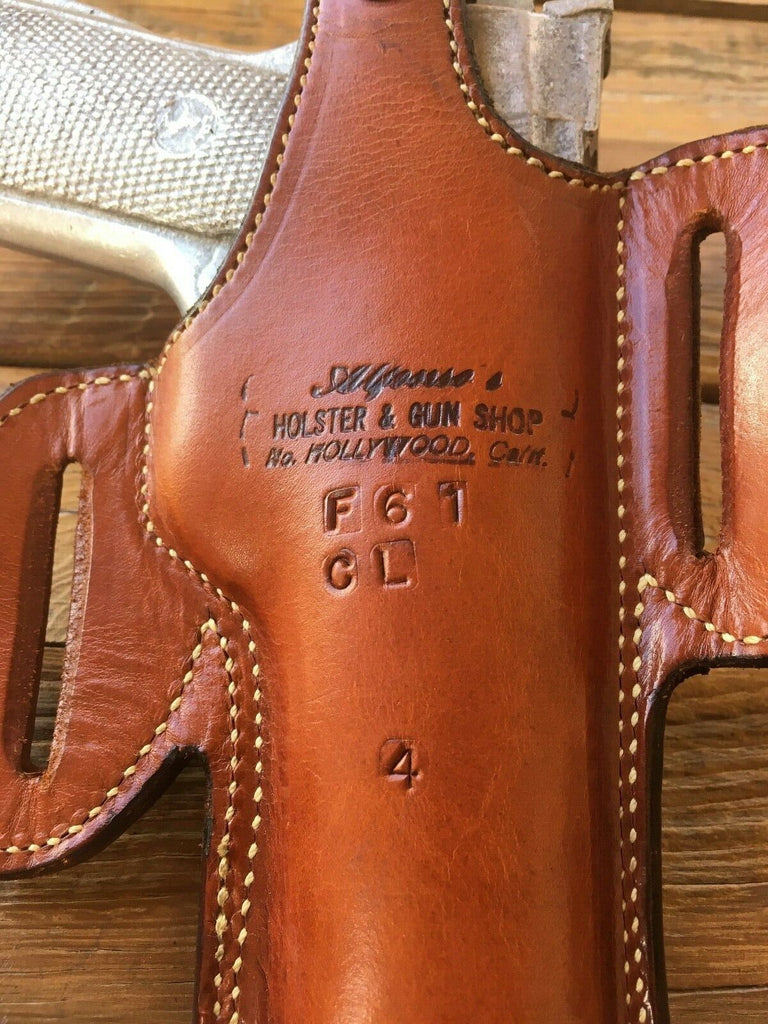 Vintage Alfonsos Basketweave Leather Lined Holster for Colt Commander .45 LEFT