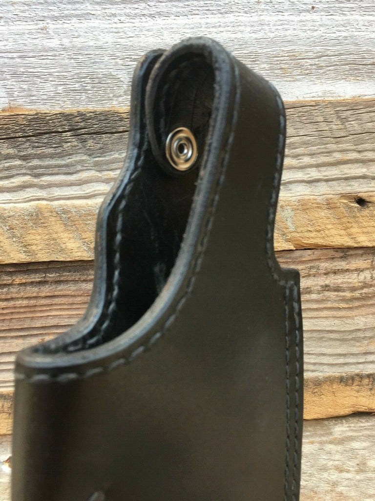 Vintage Tex Shoemaker Leather Holster For S&W 4006 Black Brown Plain Basketweave