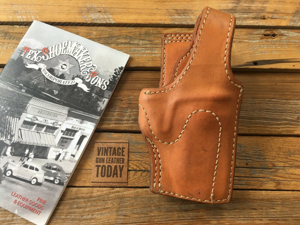 Vintage Tex Shoemaker Brown Leather Break Front Holster for S&W 4006 1 3/4" Belt