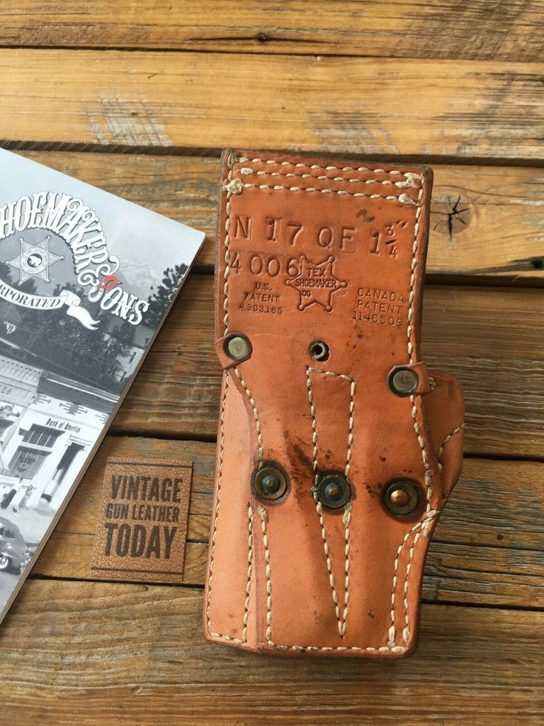 Vintage Tex Shoemaker Brown Leather Break Front Holster for S&W 4006 1 3/4" Belt