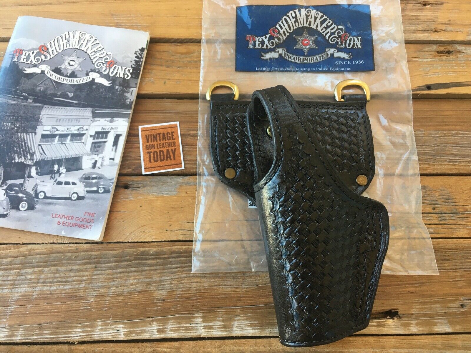 Tex Shoemaker Black Basketweave Duty Holster For Beretta 92FS