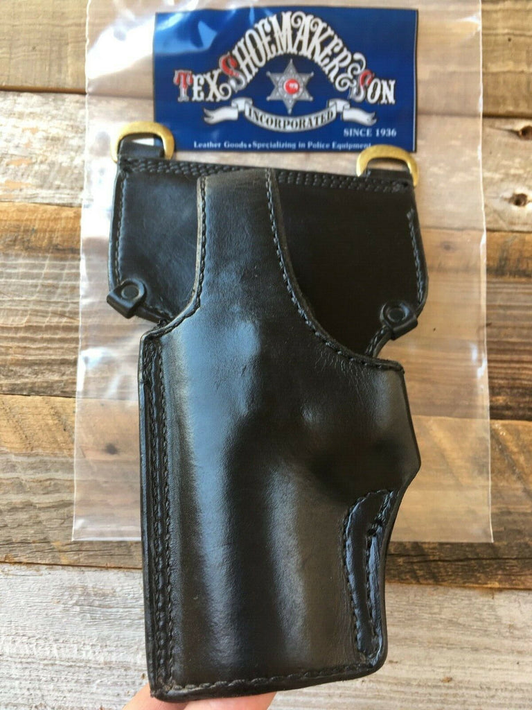 Vintage Tex Shoemaker Plain Black Leather Duty Holster For S&W 5946 LEFT