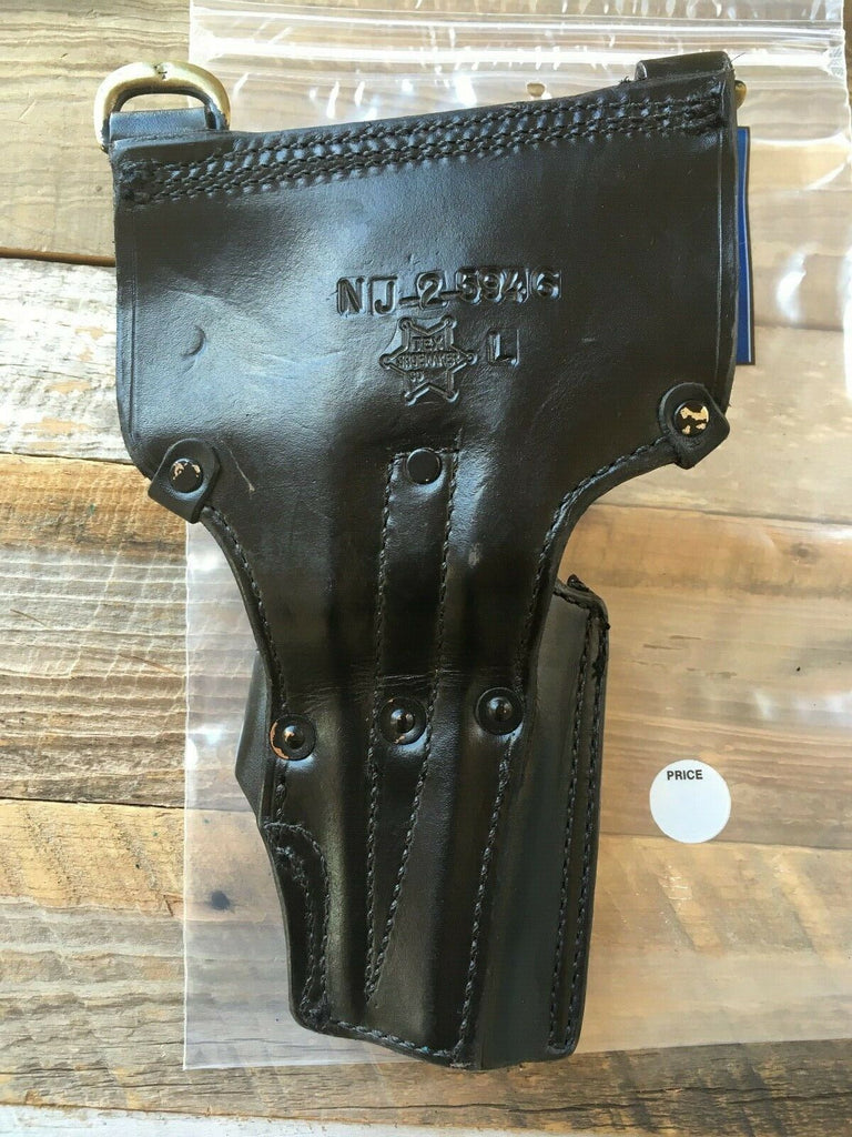 Vintage Tex Shoemaker Plain Black Leather Duty Holster For S&W 5946 LEFT
