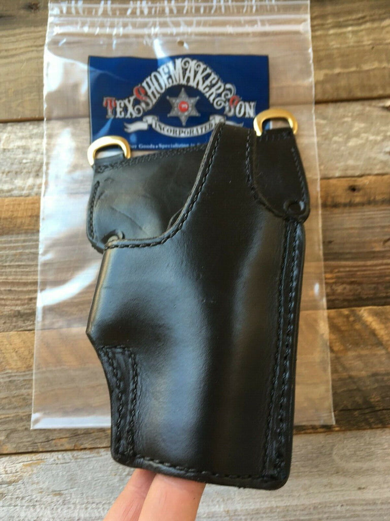 Vintage Tex Shoemaker Plain Black Leather Duty Sam Browne Holster For S&W 6906