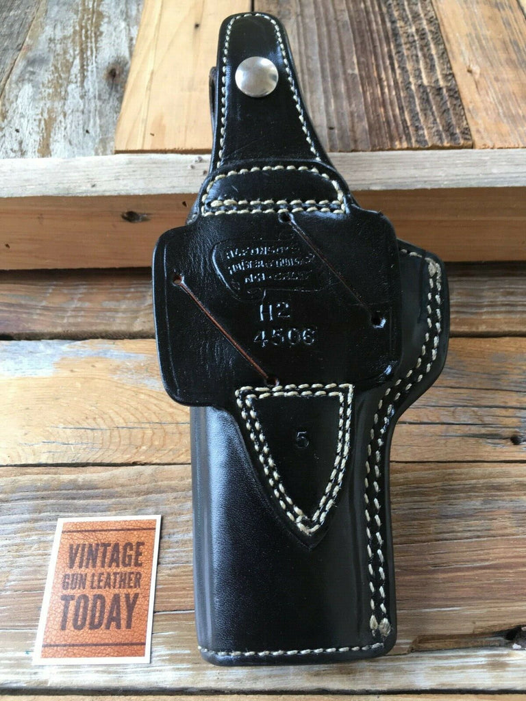 Vintage Alfonso's Black Leather Lined Holster Strong & Cross Draw For S&W 4506