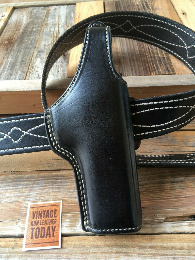 Vintage Alfonso's Black Leather Lined Holster Strong & Cross Draw For S&W 4506
