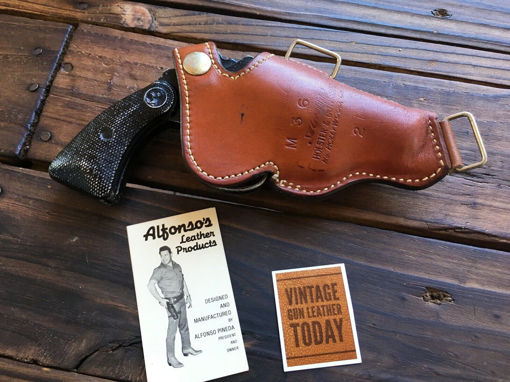 Vintage Alfonsos Brown Leather Shoulder Holster Component for Mod S&W 36 Chief Colt Detective 2"