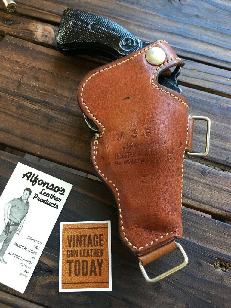 Vintage Alfonsos Brown Leather Shoulder Holster Component for Mod S&W 36 Chief Colt Detective 2"