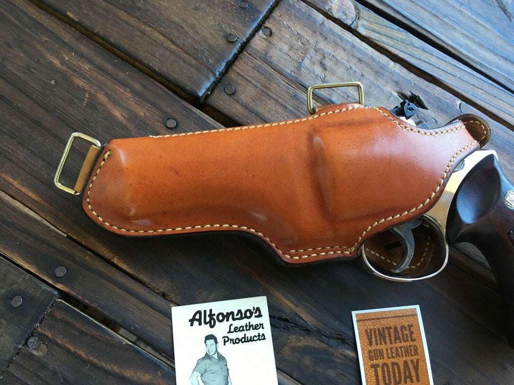 Alfonso's brown Leather Suede Lined Shoulder Holster Component For S&W K Frame 4"
