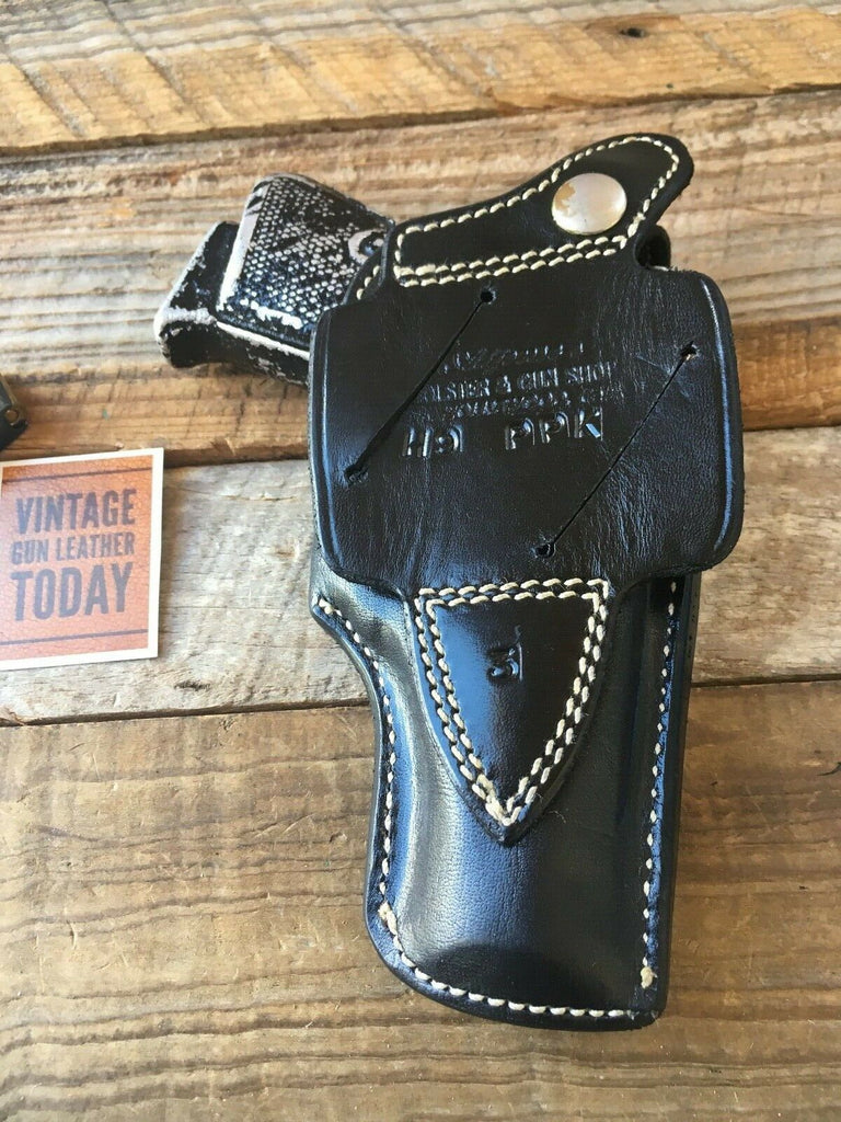 Alfonso's Black Basketweave Leather Suede Lined Holster For Walther PP PPK Left