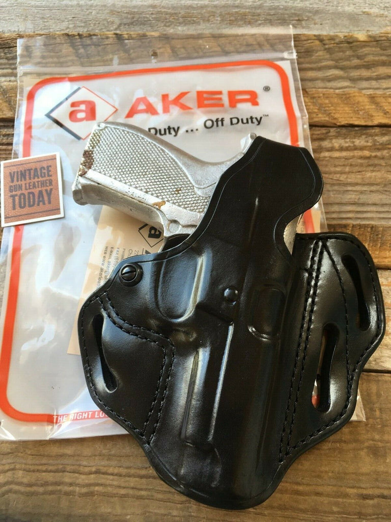 Aker Black Leather Classic 3 slot Holster For S&W 59 39 Round Trigger Guard