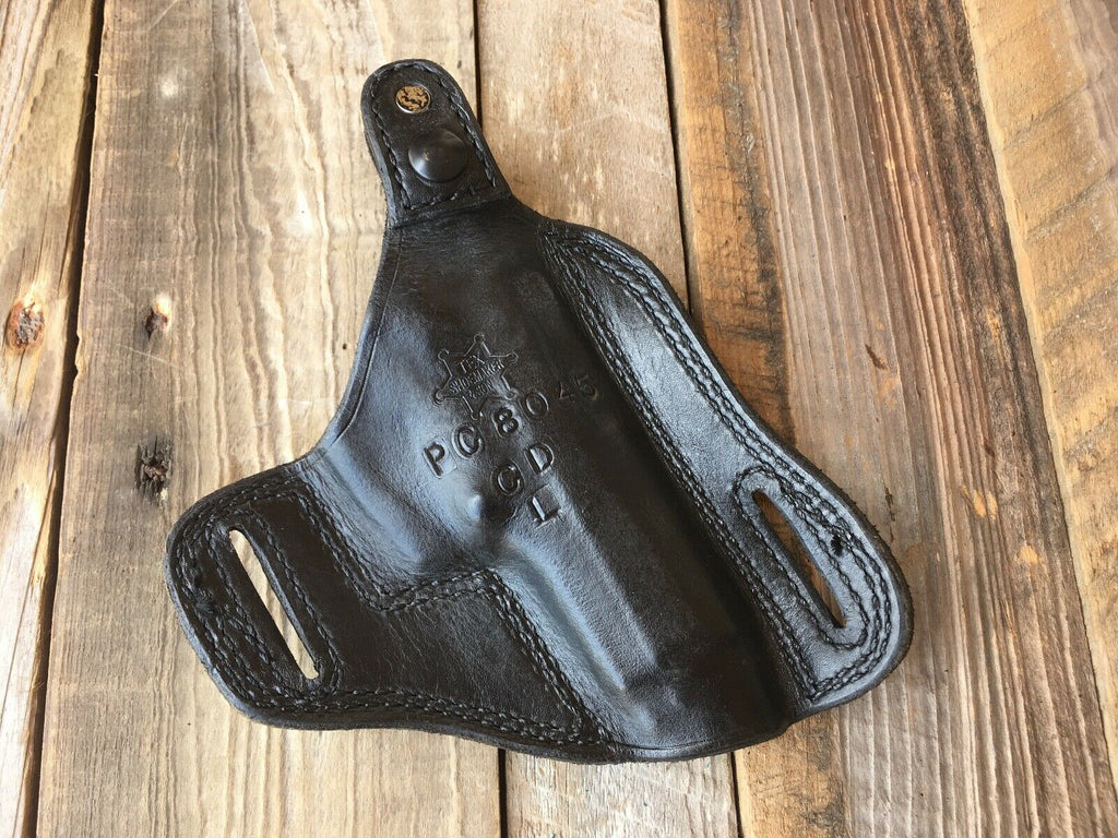 Vintage Tex Shoemaker Black Leather Holster For Beretta 8000 Cougar Left .40 .45