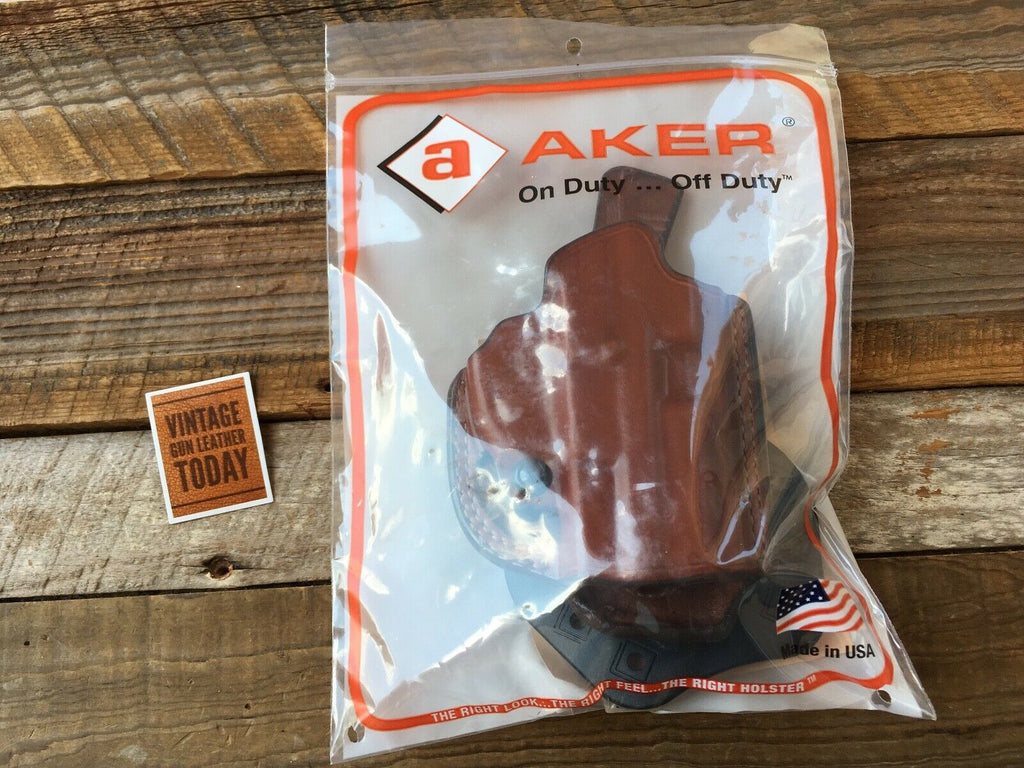 Aker Brown Leather Flatsider Open Top Paddle Holster For Sig P2340 Right