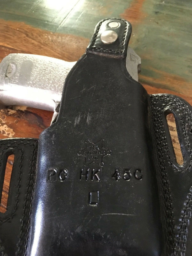 Tex Shoemaker Black Basketweave Leather Holster For HK USP Compact W/ x300 Light