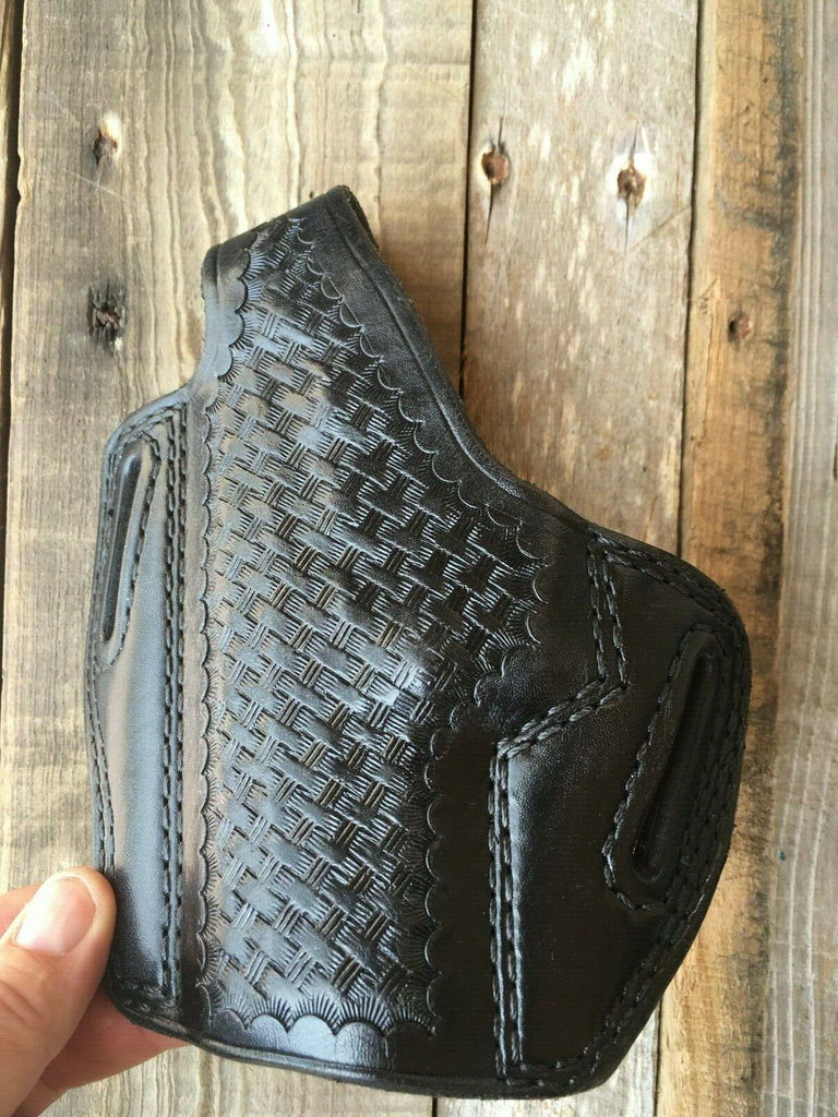 Vintage Tex Shoemaker Black Leather Holster For Beretta 8000 Cougar Left .40 .45