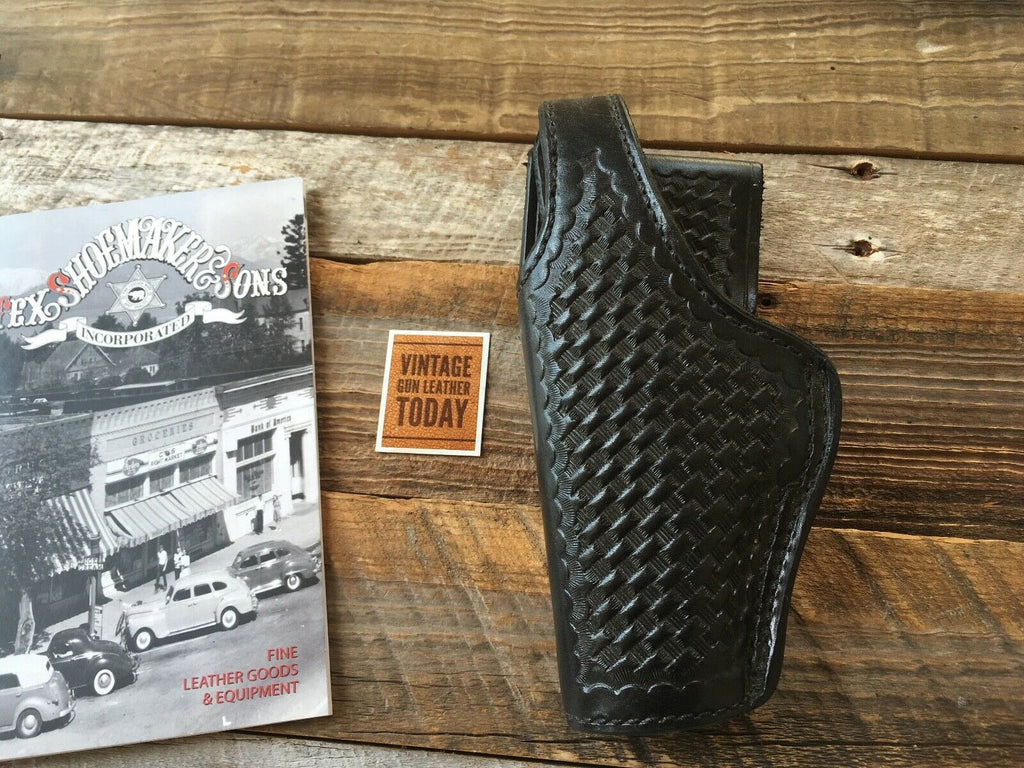 Tex Shoemaker Black Basketweave Smooth Leather Lined Holster For HK USP 45 LEFT
