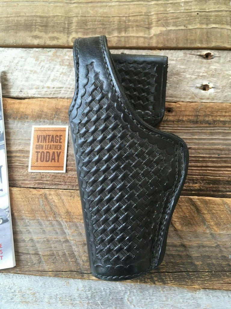 Tex Shoemaker Black Basketweave Smooth Leather Lined Holster For HK USP 45 LEFT
