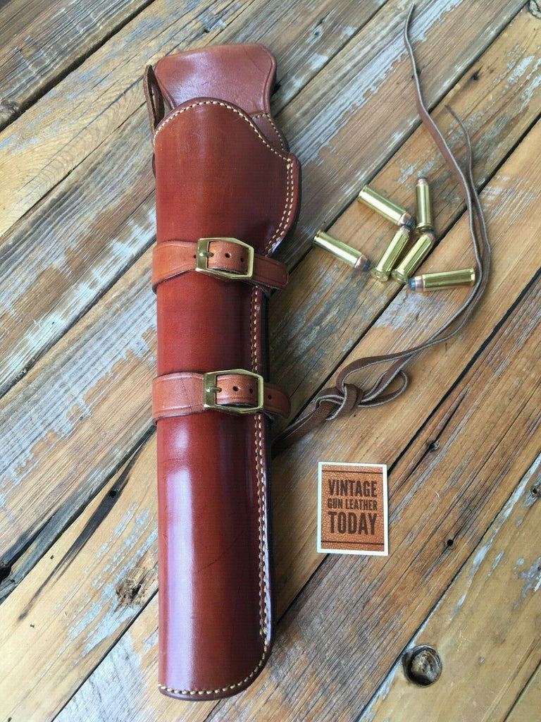Alfonso's Brown Leather Suede Lined Western Holster for 10.5" Ruger SA Revolver.
