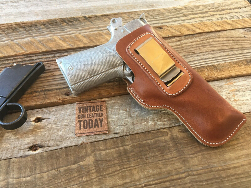 Alfonsos Brown Leather IWB Small of back Holster for Colt 1911 Commander