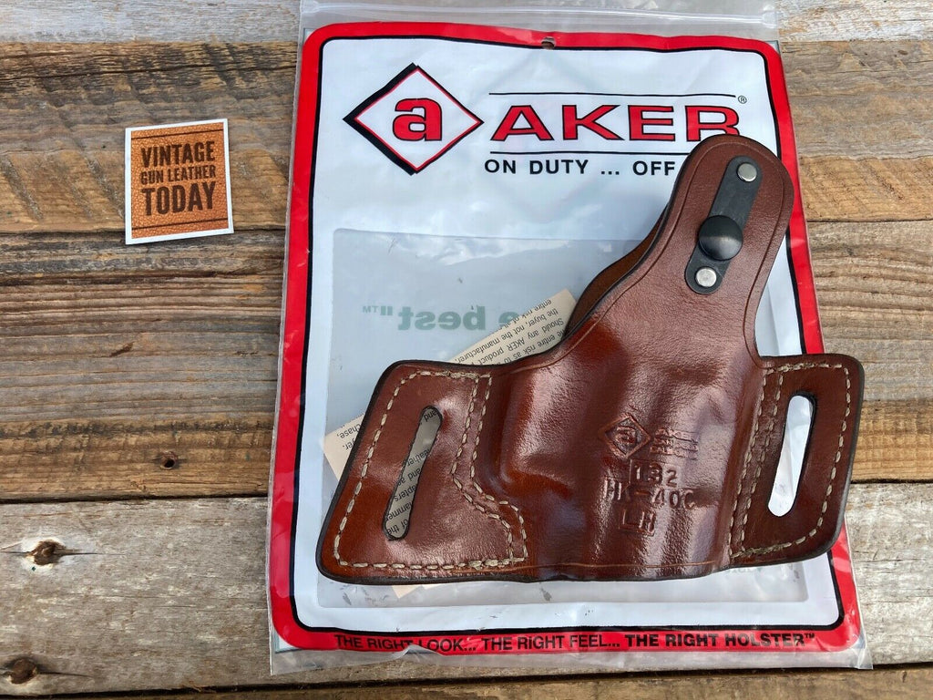 Discontinued AKER Plain Brown Leather Left Holster For H&K 40 9mm .357 Compact