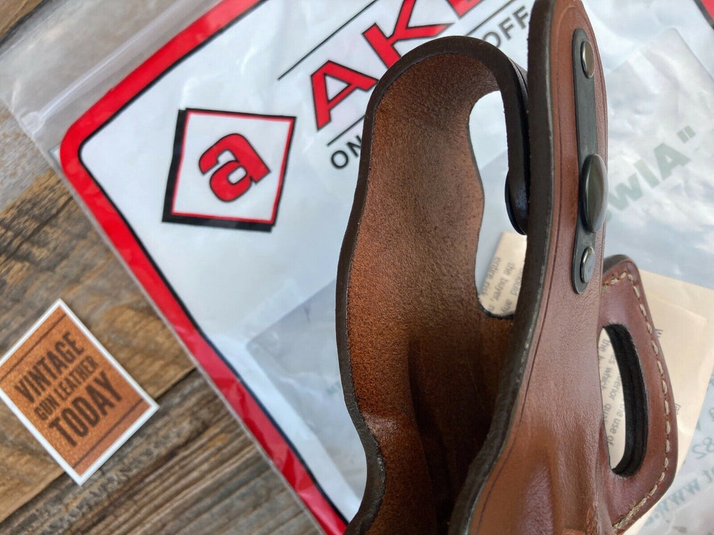 Discontinued AKER Plain Brown Leather Left Holster For H&K 40 9mm .357 Compact