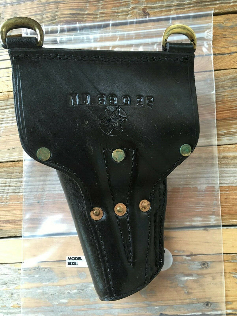 Tex Shoemaker Black Leather Duty Holster For Glock w/ Sam Browne Rings